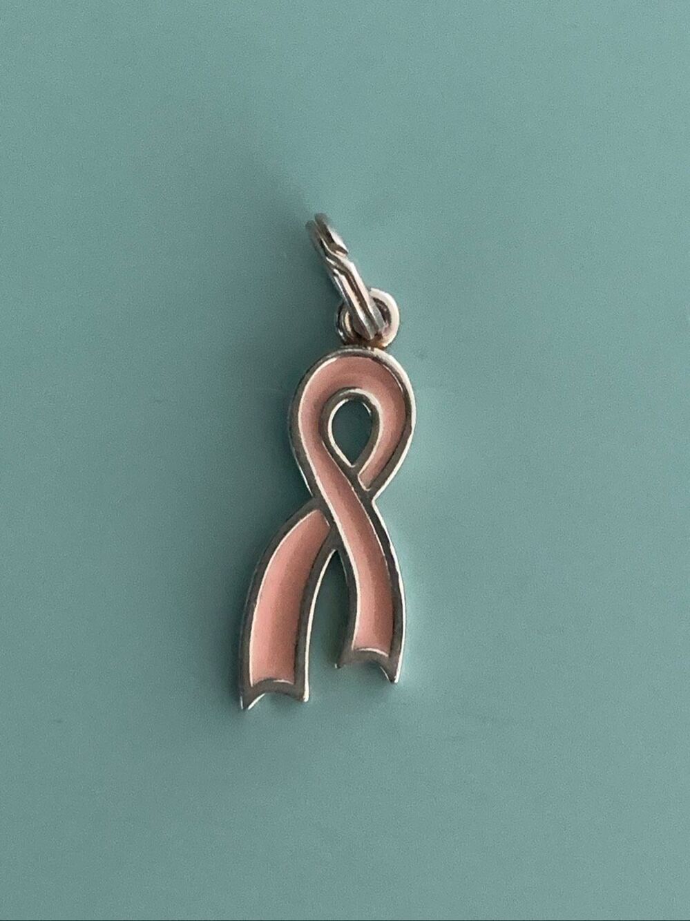 Peach Ribbon Cancer Sterling Silver Jewelry Charm #health